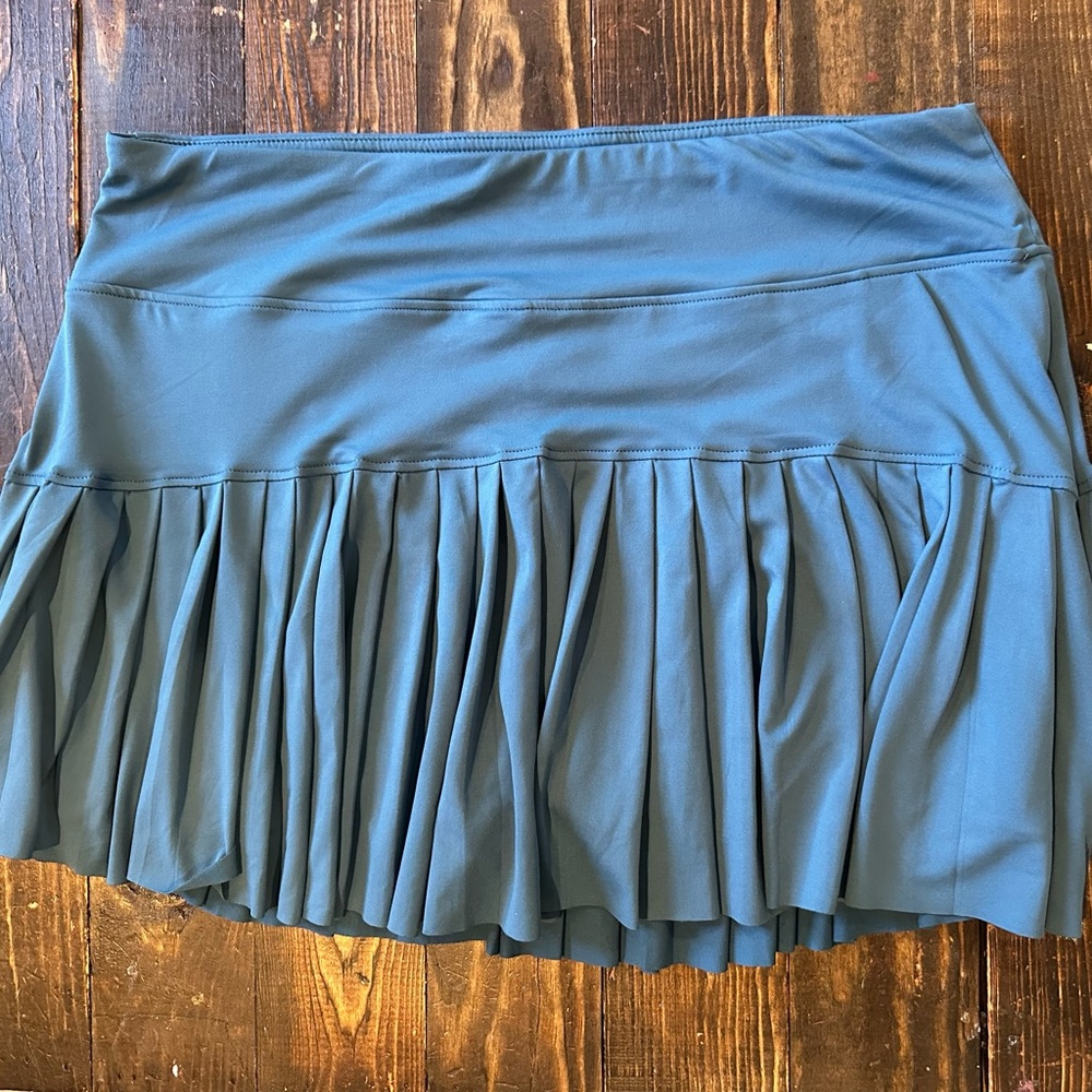 Kyodan Blue Skort Wm Sz XL Tennis Golf Pleated Super Soft Stretch Comfort